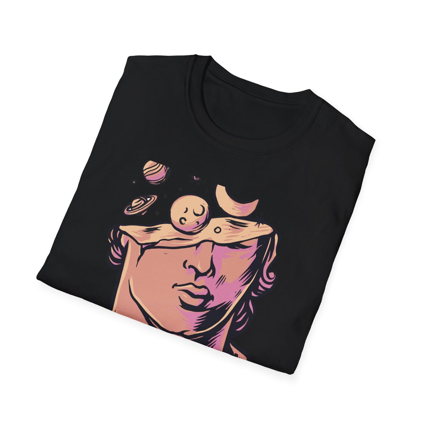 Stunning Cosmic Mind T-Shirt | Celestial Statue Aesthetic Art Tee | Unique Space & Planets Dreamer Top