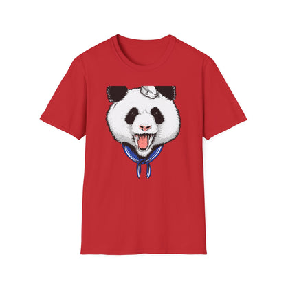 Fierce Sailor Panda T-Shirt | Unique Nautical Roaring Animal Graphic Tee for Bold Style