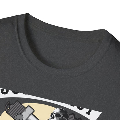 Bold Skull Scooterist T-Shirt | Vintage Biker Rider Tee for Men | Authentic Retro Old School Scooter & Crossbones Design