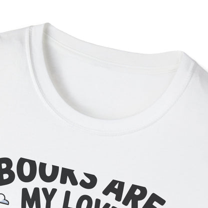 Adorable Reading Ghost T-Shirt | “Books Are My Love Language” Pink Cowboy Ghost Tee | Unique Book Lover Gift