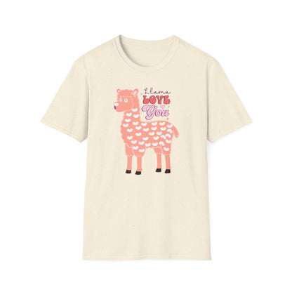 Sweet Llama Love You T-Shirt - Adorable Pink Llama Tee with Hearts & Stars - Perfect Valentine's Day Gift