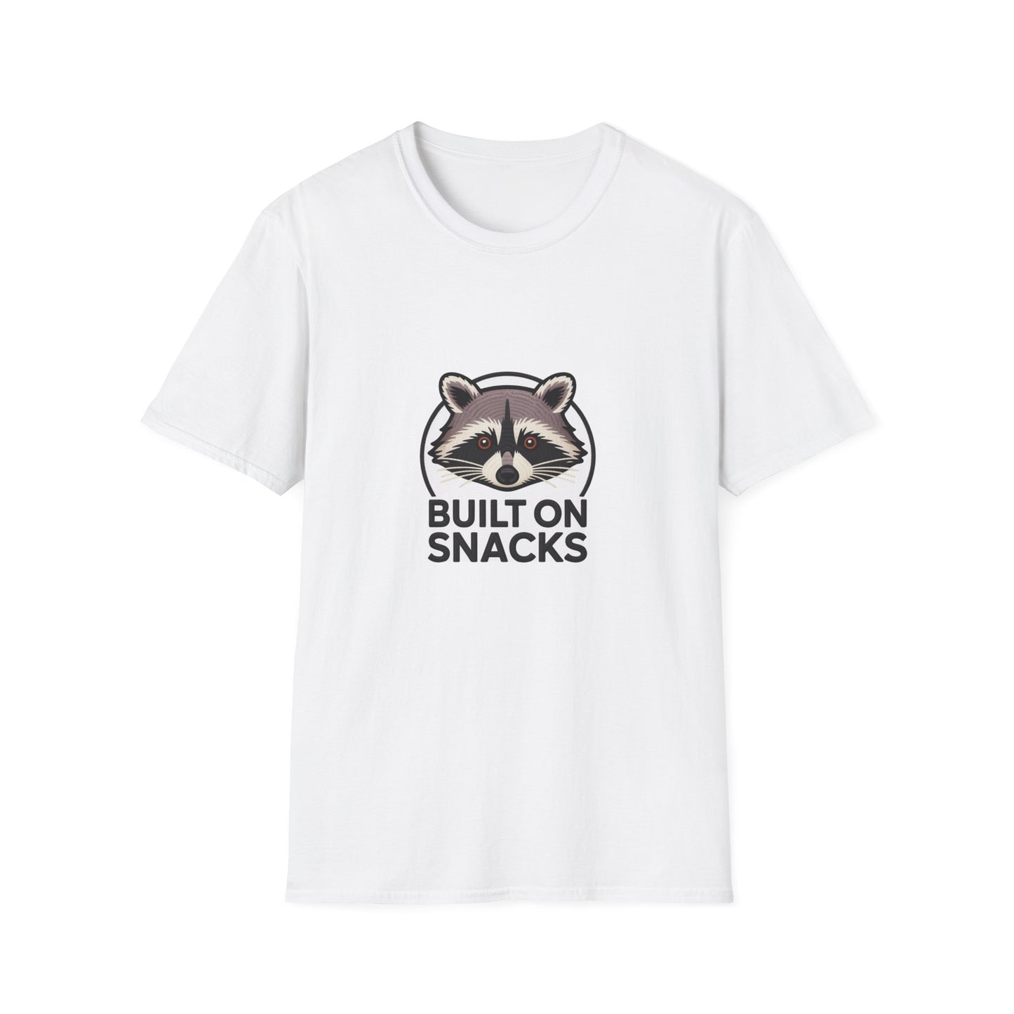 Awesome Raccoon 'Built On Snacks' T-Shirt - Hilarious Foodie Animal Tee | Ultimate Snack Lover Gift & Cozy Casual Wear