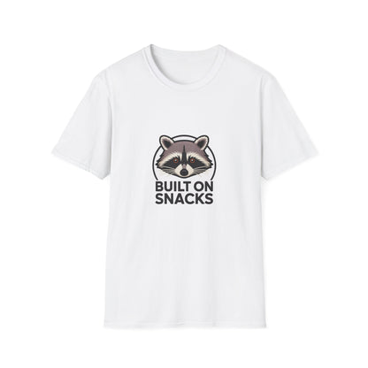 Awesome Raccoon 'Built On Snacks' T-Shirt - Hilarious Foodie Animal Tee | Ultimate Snack Lover Gift & Cozy Casual Wear
