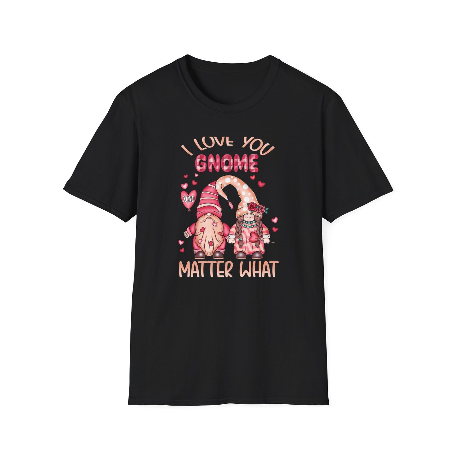 Charming "I Love You Gnome Matter What" T-Shirt | Cute Couple Gnomes Tee | Sweet Valentine's Day Gift for Her/Him