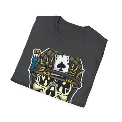 Born to Die Military Skull T-Shirt - Edgy Ace of Spades & Bullet Helmet Tee for Veterans, Bikers & Tattoo Lovers | Bold Statement Shirt