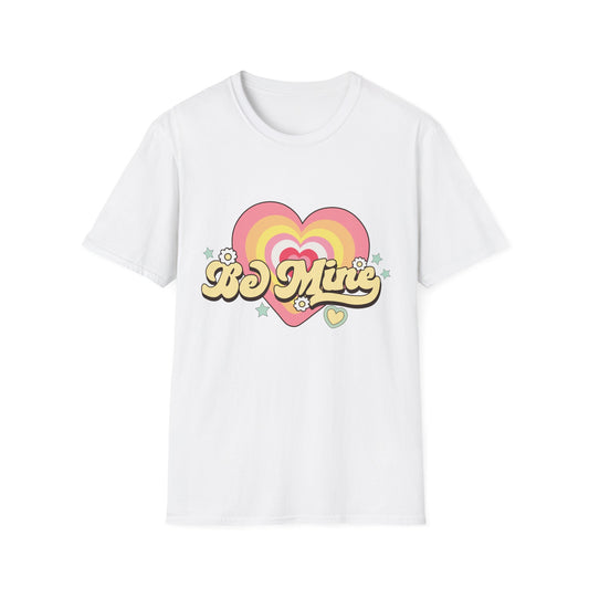 Groovy Be Mine Heart T-Shirt | Retro Pastel Valentine's Day Love Tee for Her | Adorable & Sweet Gift