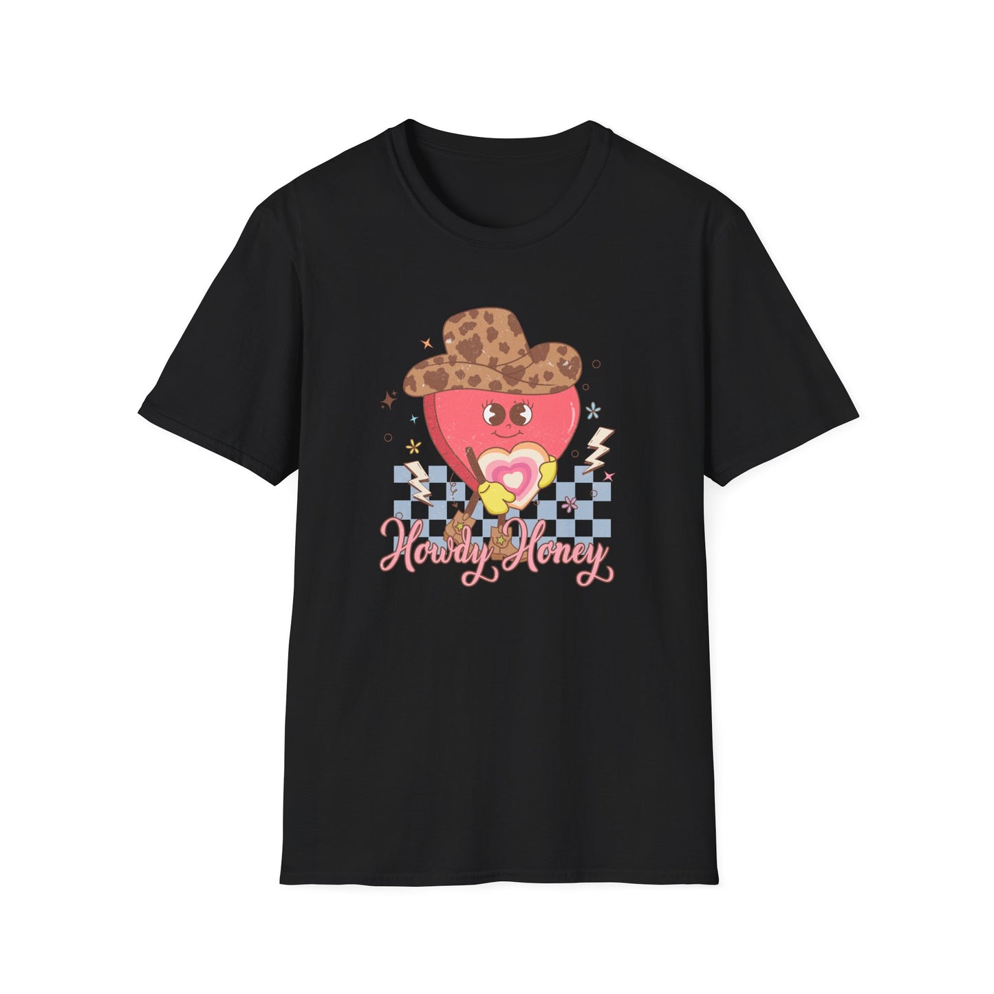 Groovy Cowgirl Heart "Howdy Honey" T-Shirt | Adorable Retro Western Sweetheart Tee for Women, Trendy Country Style