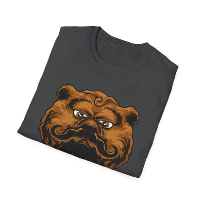 Dapper Grumpy Bear T-Shirt | Fierce Gentleman Animal Lover Tee | Unique Mustache Beard Design Gift