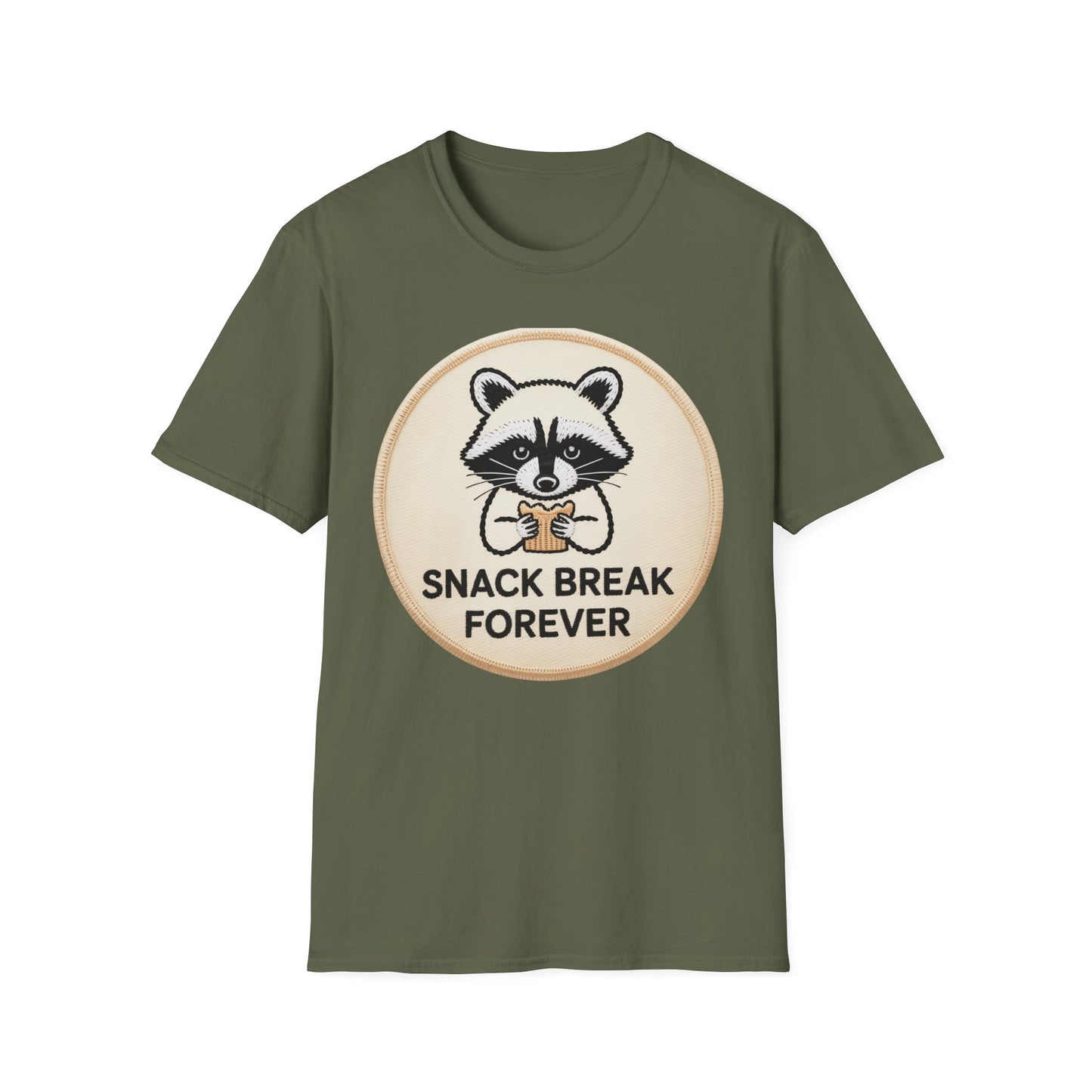 Hilarious Raccoon Snack Break Forever T-Shirt - Cute Foodie Animal Lover Tee | Trendy & Comfy Graphic Top