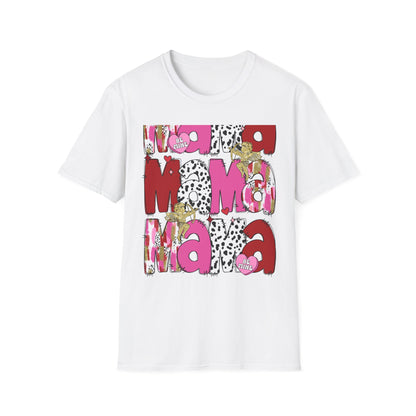Chic Mama Valentine T-Shirt: Sparkling Cupid, Dalmatian Spots & Be Mine Hearts. Trendy Gift for Moms!