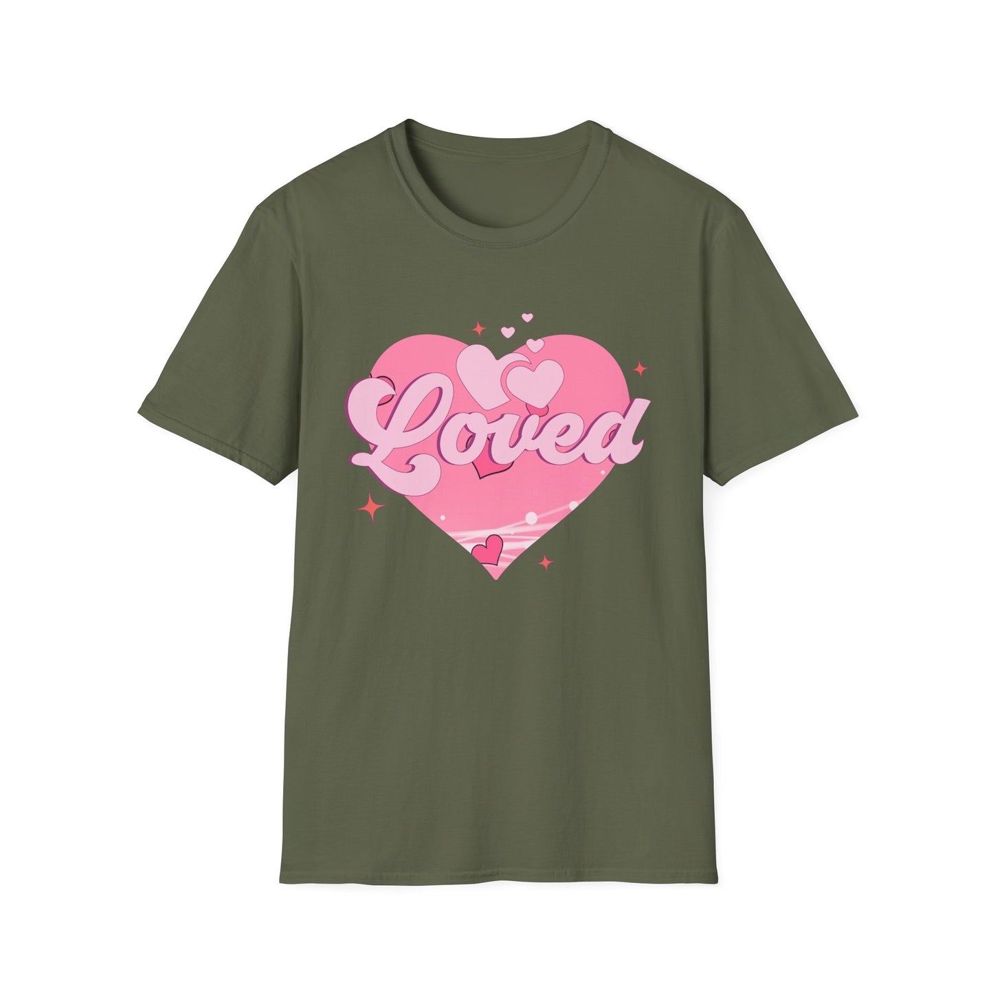 Loved Pink Heart T-Shirt | Trendy Aesthetic Graphic Tee for Women | Cute Self-Love & Valentine's Day Gift