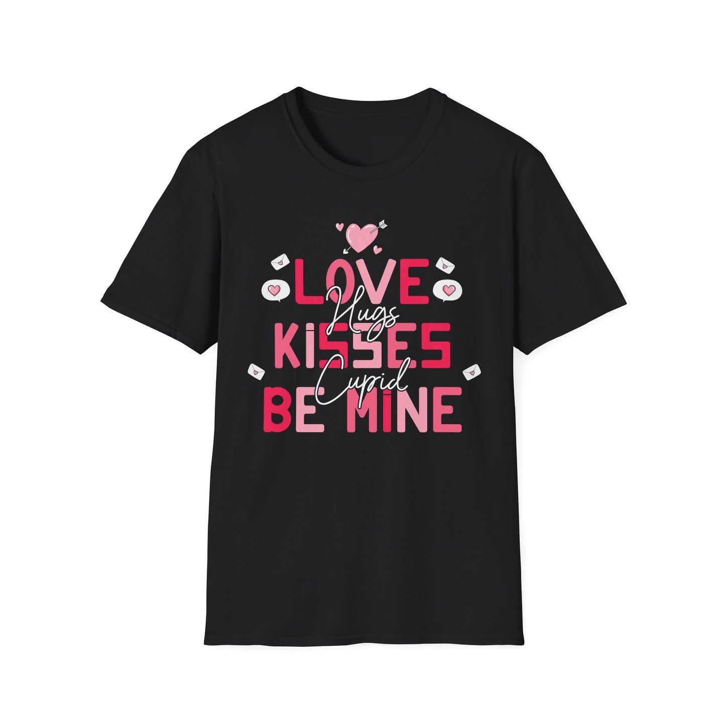 Adorable Valentine's Day T-Shirt: Love Kisses Be Mine | Romantic Cupid Heart Tee for Couples & Sweet Gifts