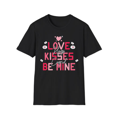 Adorable Valentine's Day T-Shirt: Love Kisses Be Mine | Romantic Cupid Heart Tee for Couples & Sweet Gifts