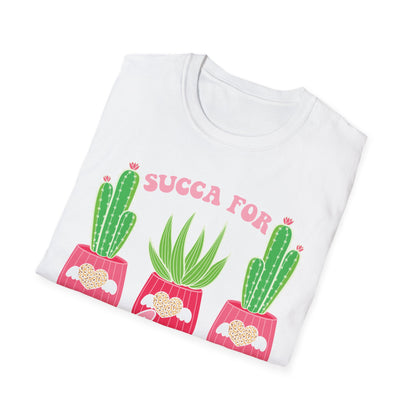 Adorable "Succa for Love" T-Shirt | Trendy Succulent & Cactus Tee with Leopard Hearts | Perfect Gift for Plant Lovers!