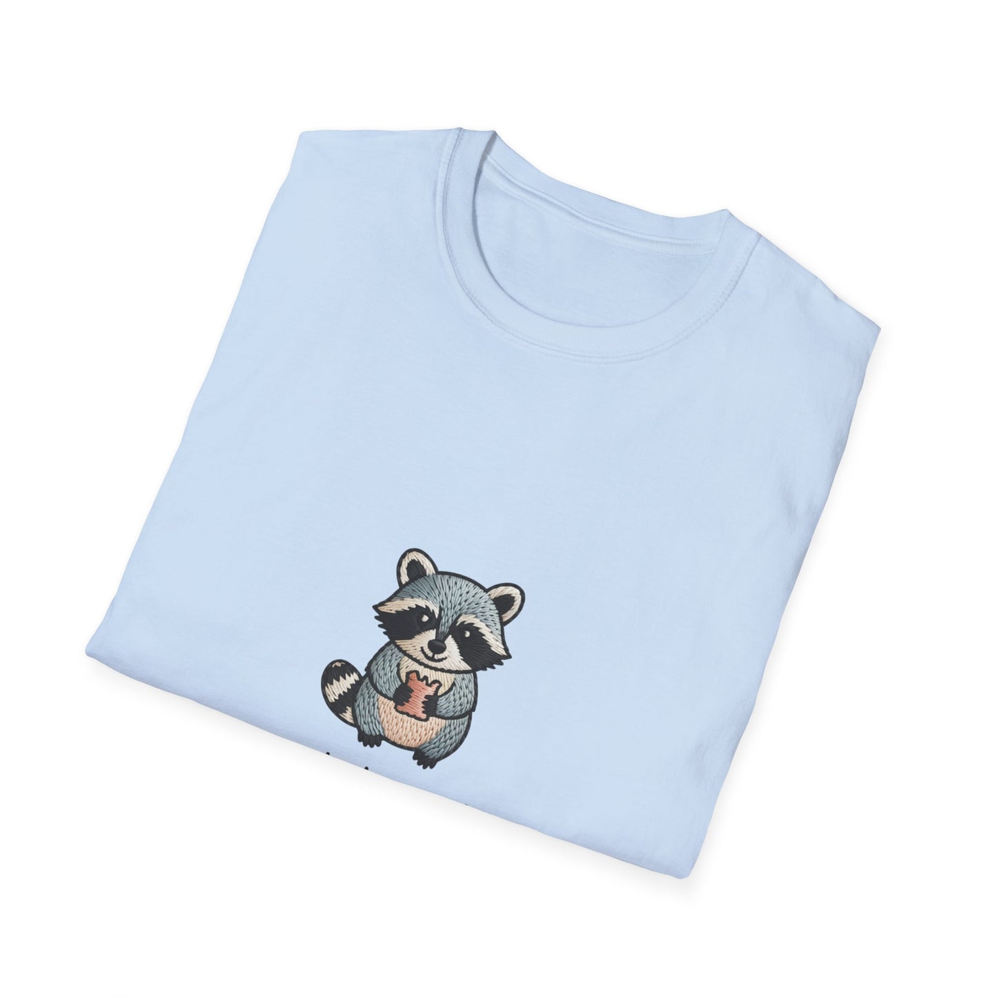 Adorable Snack Dependent Raccoon T-Shirt | Funny Foodie Animal Tee | Cute & Comfy Graphic Top for Snack Lovers