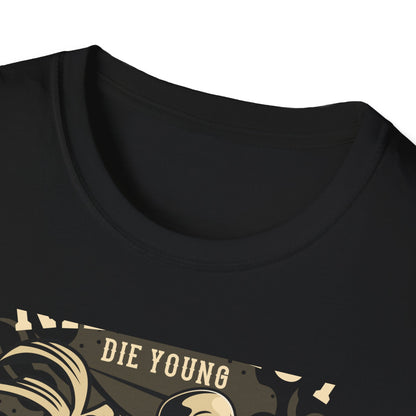 Ride Fast Die Young Skeleton Scooter Club T-Shirt - Vintage Edgy Graphic Tee for Daring Souls | Epic Biker Style