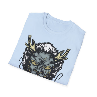 Powerful Japanese Dragon Head T-Shirt - Epic Mythical Beast Graphic Tee for Bold Style & Fantasy Fans