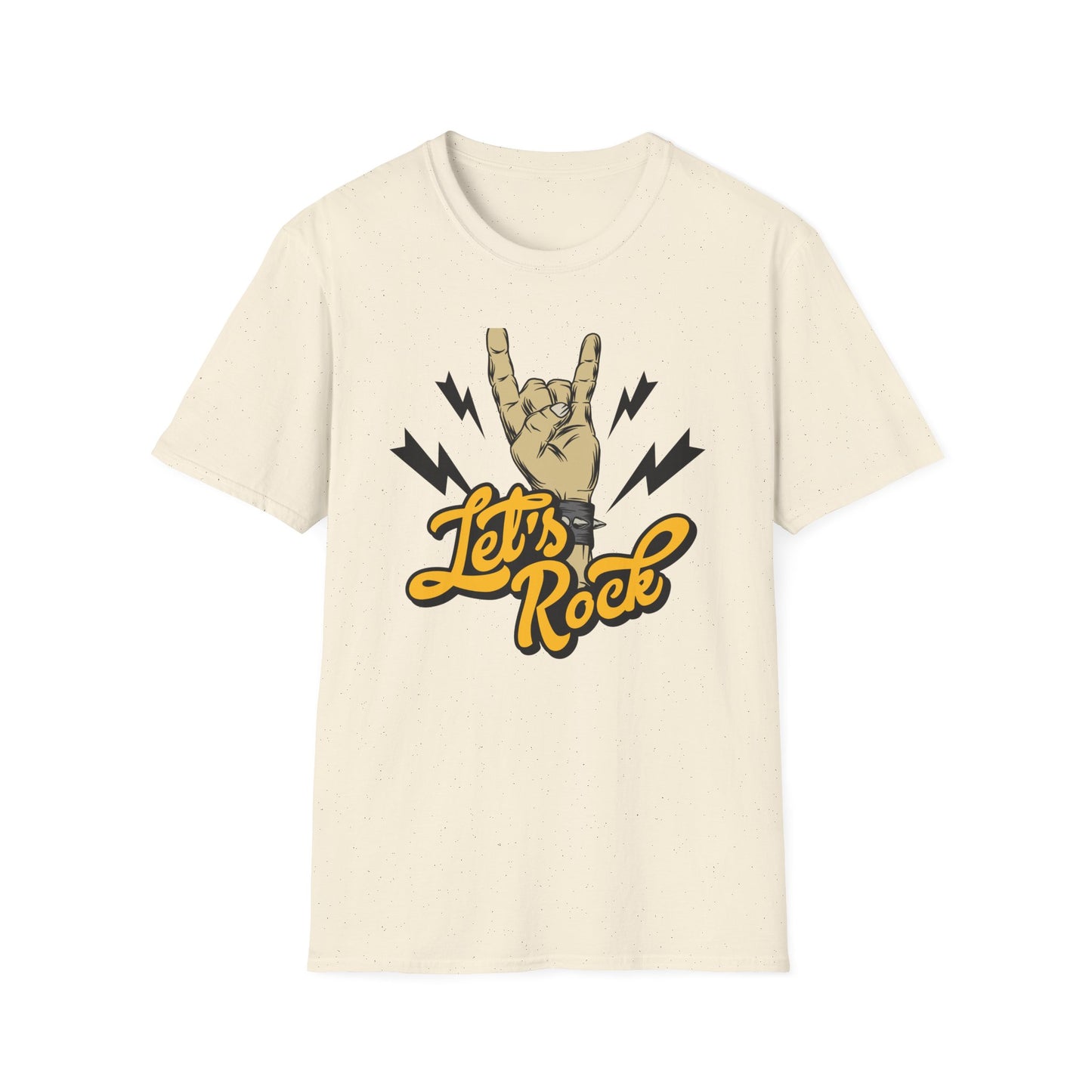 Epic Let's Rock On T-Shirt - Electrifying Rock N Roll Hand Sign Tee for Music Lovers & Concerts | Dynamic Spiked Wristband Design
