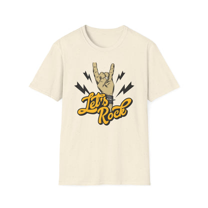 Epic Let's Rock On T-Shirt - Electrifying Rock N Roll Hand Sign Tee for Music Lovers & Concerts | Dynamic Spiked Wristband Design