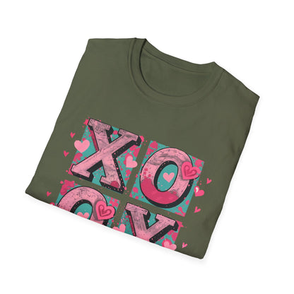 Expressive XOXO T-Shirt | Distressed Hugs & Kisses Valentine's Day Tee | Trendy Romantic Love Shirt for Her