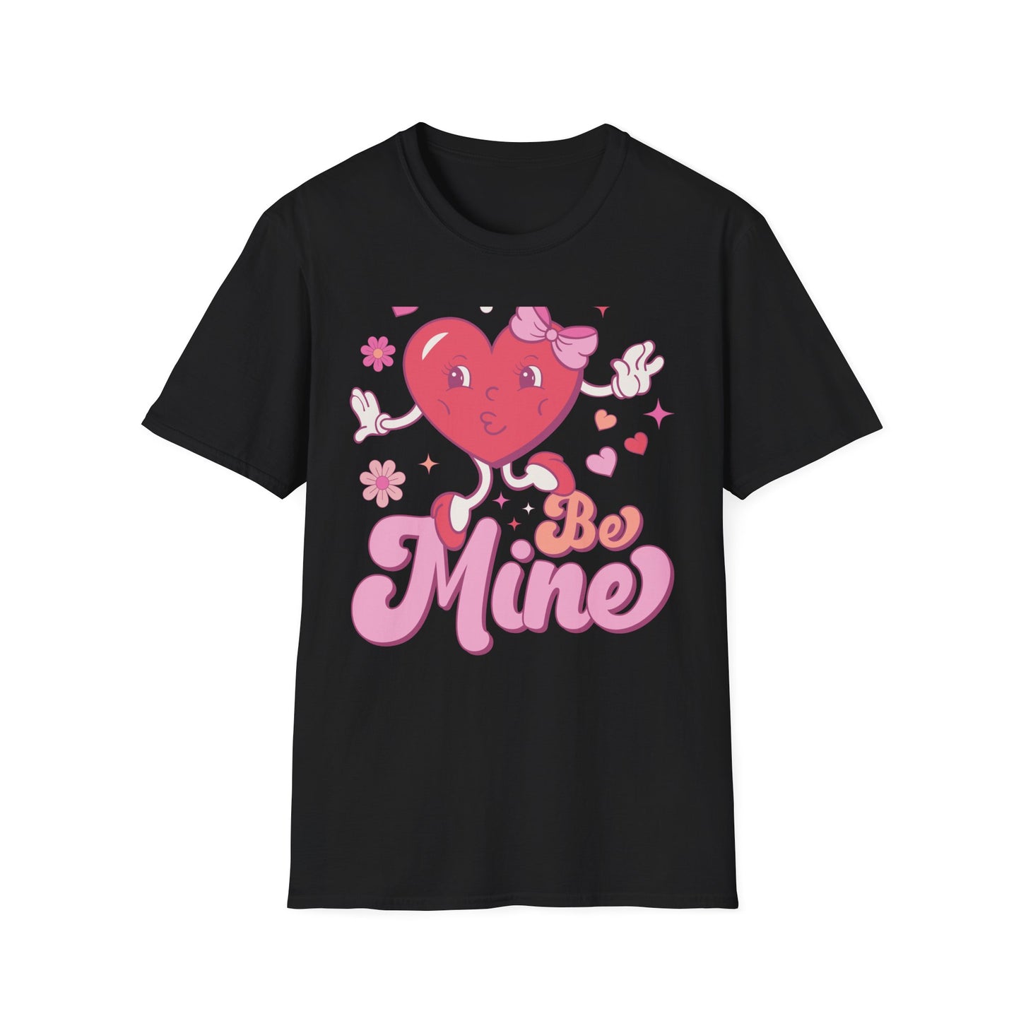 Adorable Retro "Be Mine" Cartoon Heart T-Shirt | Groovy Valentine's Day Gift for Her | Cute Love Graphic Tee