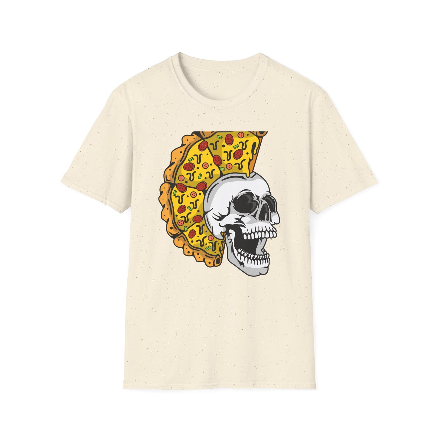 Epic Pizza Mohawk Skull T-Shirt | Radical Foodie & Punk Rock Style Tee | Unique Apparel for Men & Women