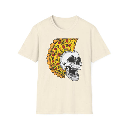 Epic Pizza Mohawk Skull T-Shirt | Radical Foodie & Punk Rock Style Tee | Unique Apparel for Men & Women
