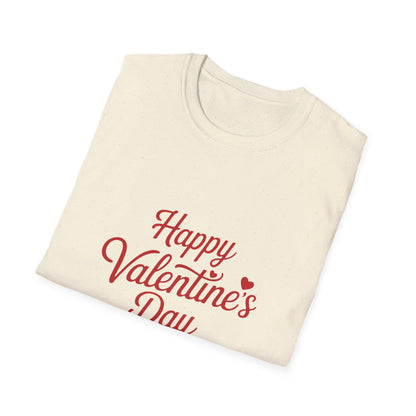 Sweet Happy Valentine's Day T-Shirt | Charming Love Heart Script Design | Perfect Romantic Gift for Couples