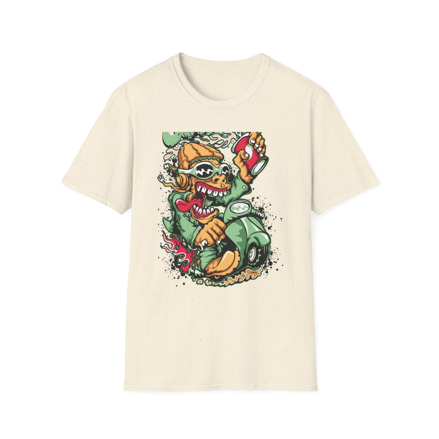 Rad Go Scoot Monster Rider T-Shirt - Unique Urban Cartoon Scooter Streetwear Tee