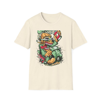 Rad Go Scoot Monster Rider T-Shirt - Unique Urban Cartoon Scooter Streetwear Tee