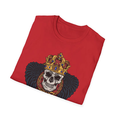 Majestic Regal Skull T-Shirt | Crowned King Skull with Dark Wings & Celtic Knot | Gothic Fantasy Apparel Gift