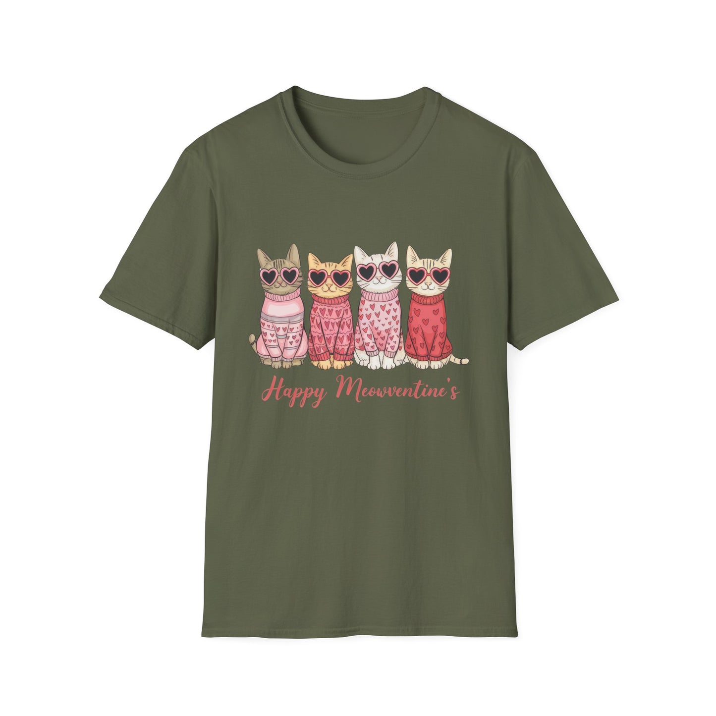 Purrfect Happy Meowwventine's T-Shirt | Adorable Cats with Heart Sunglasses | Unique Valentine's Day Gift for Cat Lovers