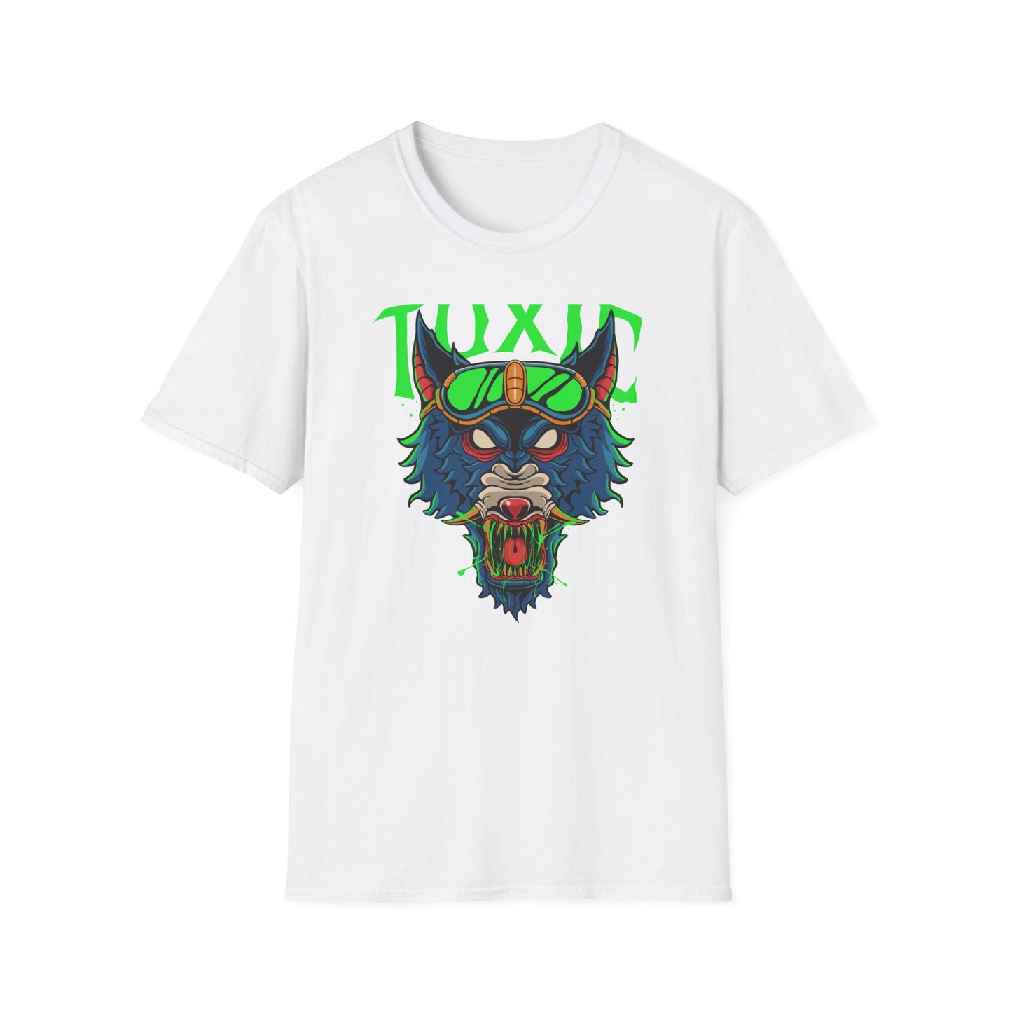 Vicious Toxic Wolf T-Shirt: Electrifying Rave Streetwear Tee with Neon Goggles – Unleash Your Edgy Style!