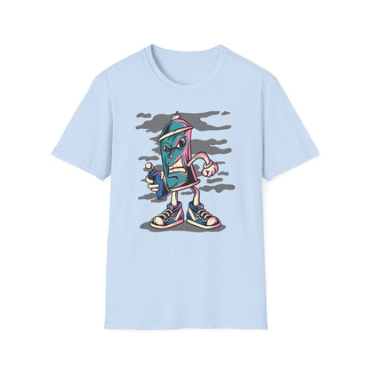 Bold Graffiti Spray Can T-Shirt - Edgy Urban Art Graphic Tee for Streetwear Fans | Unique Must-Have Design