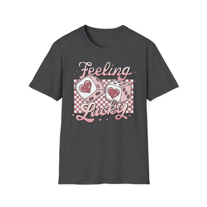 Sweet Feeling Lucky Dice & Hearts T-Shirt - Trendy Kawaii Love Charm Tee for Women & Teens