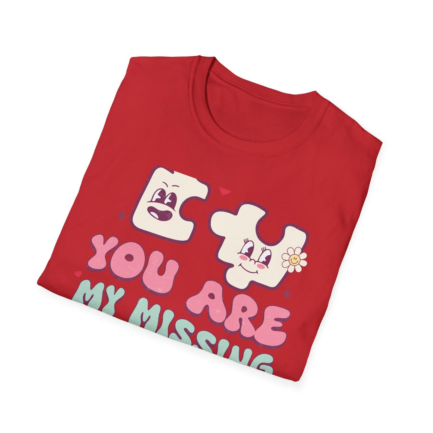 Romantic You Are My Missing Piece T-Shirt | Groovy Couple's Love Tee | Perfect Valentine's Day Soulmate Gift