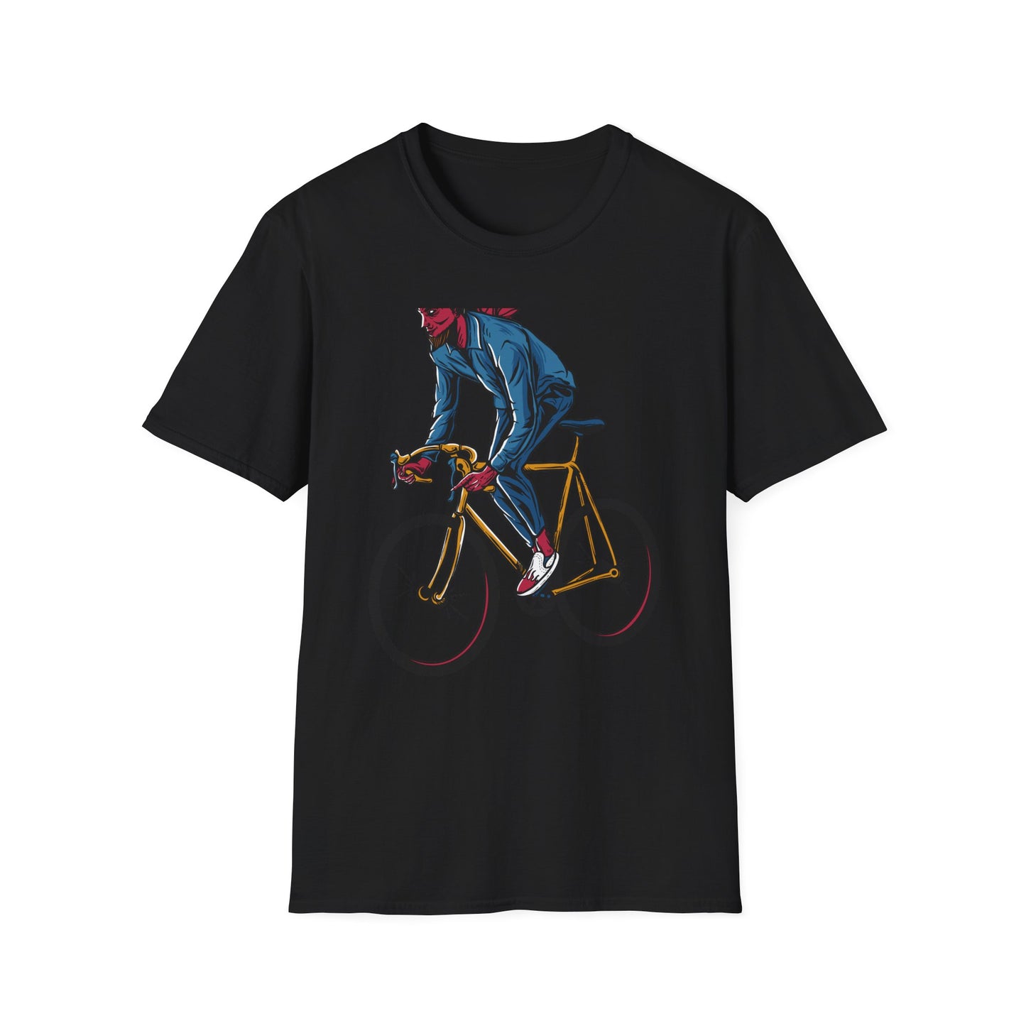 Rad Devil Cyclist T-Shirt - Edgy Urban Bike Rider Tee | Unique Men's & Women's Cycling Apparel
