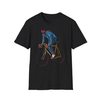 Rad Devil Cyclist T-Shirt - Edgy Urban Bike Rider Tee | Unique Men's & Women's Cycling Apparel