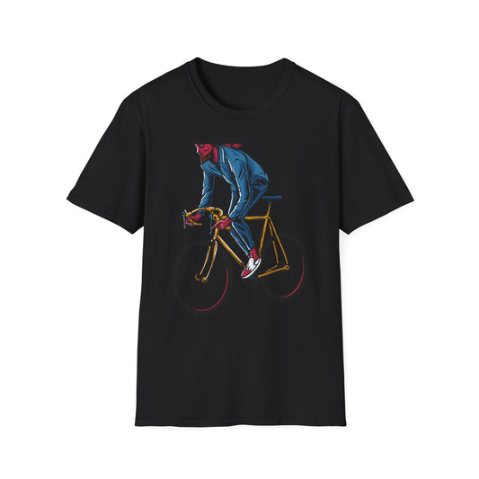 Rad Devil Cyclist T-Shirt - Edgy Urban Bike Rider Tee | Unique Men's & Women's Cycling Apparel