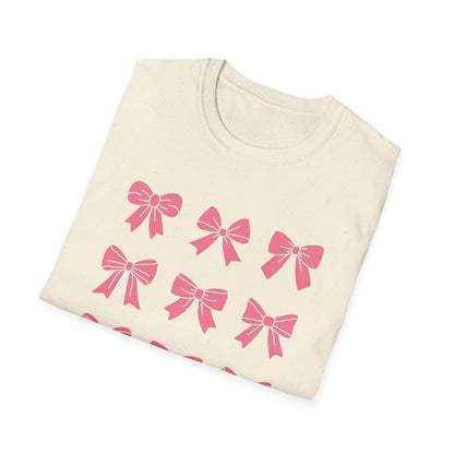 Charming Pink Bows T-Shirt | Adorable Coquette Aesthetic Tee for Women & Girls | Sweet Girly Fashion Top Gift