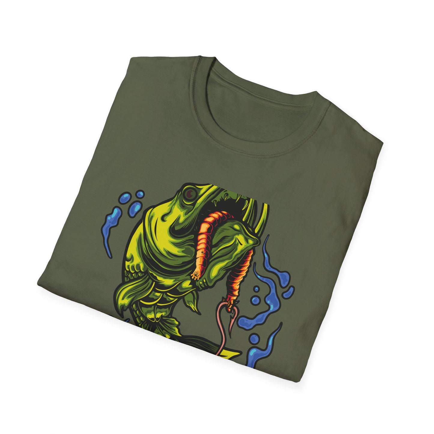 Epic Vicious Fish Strike T-Shirt - Dynamic Angler Graphic Tee with Fishing Bait Design