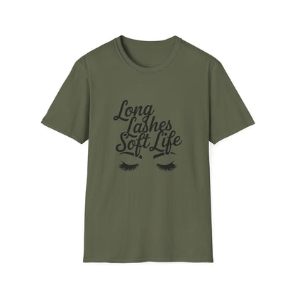 Mystical Dark Eyelashes T-Shirt | Chic Subtle Eye Design Tee | Unique Print-on-Demand Fashion Statement for Her