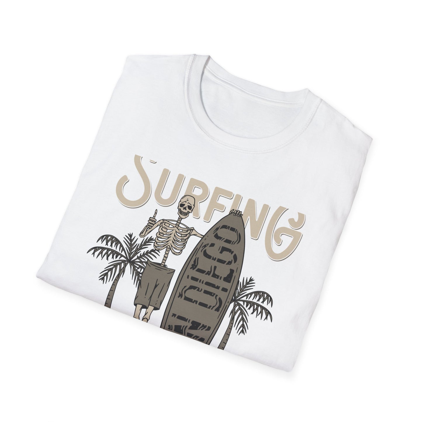 Awesome California Surfing Paradise Skeleton T-Shirt - Vintage Beach Surfer Skull Tee | Epic Summer Vibes