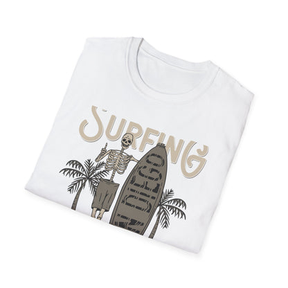 Awesome California Surfing Paradise Skeleton T-Shirt - Vintage Beach Surfer Skull Tee | Epic Summer Vibes