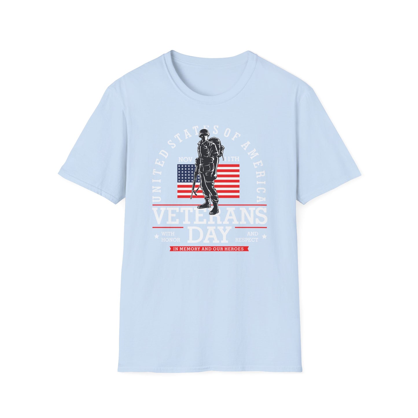 Iconic US Soldier & American Flag T-Shirt | Veterans Day Tribute Tee for Military Heroes & Patriots