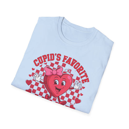 Adorable Cupid's Favorite Teacher T-Shirt - Sweet Valentine's Day Gift for Educators | Retro Heart Love Tee