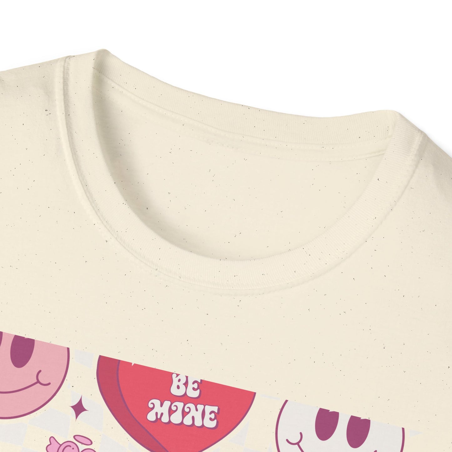 Groovy Retro Valentine's T-Shirt | Adorable Conversation Heart & Smiley Face Design | Trendy Love Core Aesthetic Tee