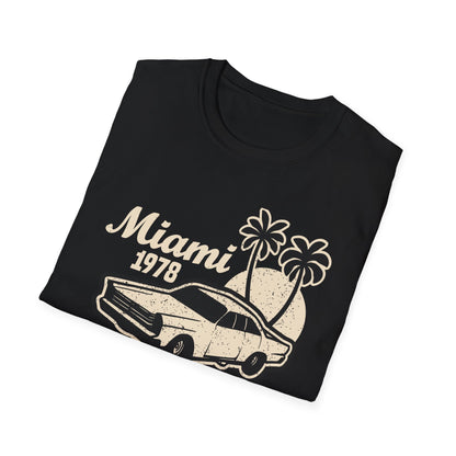 Iconic Miami 1978 Classic Car T-Shirt | Vintage Florida Sunset Retro Tee for Men & Women