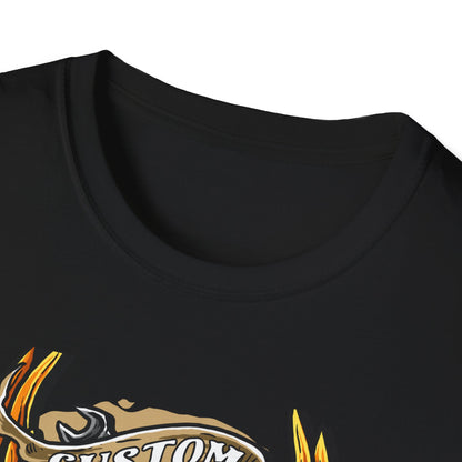 Epic Custom Culture T-Shirt | Bold Flaming Eye & Biker Wings Design | Unleash Your Rebel Spirit - Hot Rod Tee