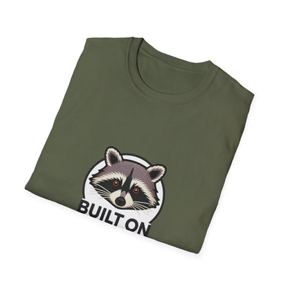 Awesome Raccoon 'Built On Snacks' T-Shirt - Hilarious Foodie Animal Tee | Ultimate Snack Lover Gift & Cozy Casual Wear